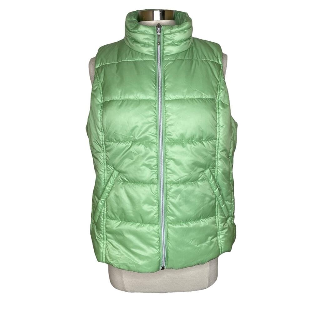 My‎ Anorak Green Full Zip Puffer Vest Women’s Size Large Outdoors